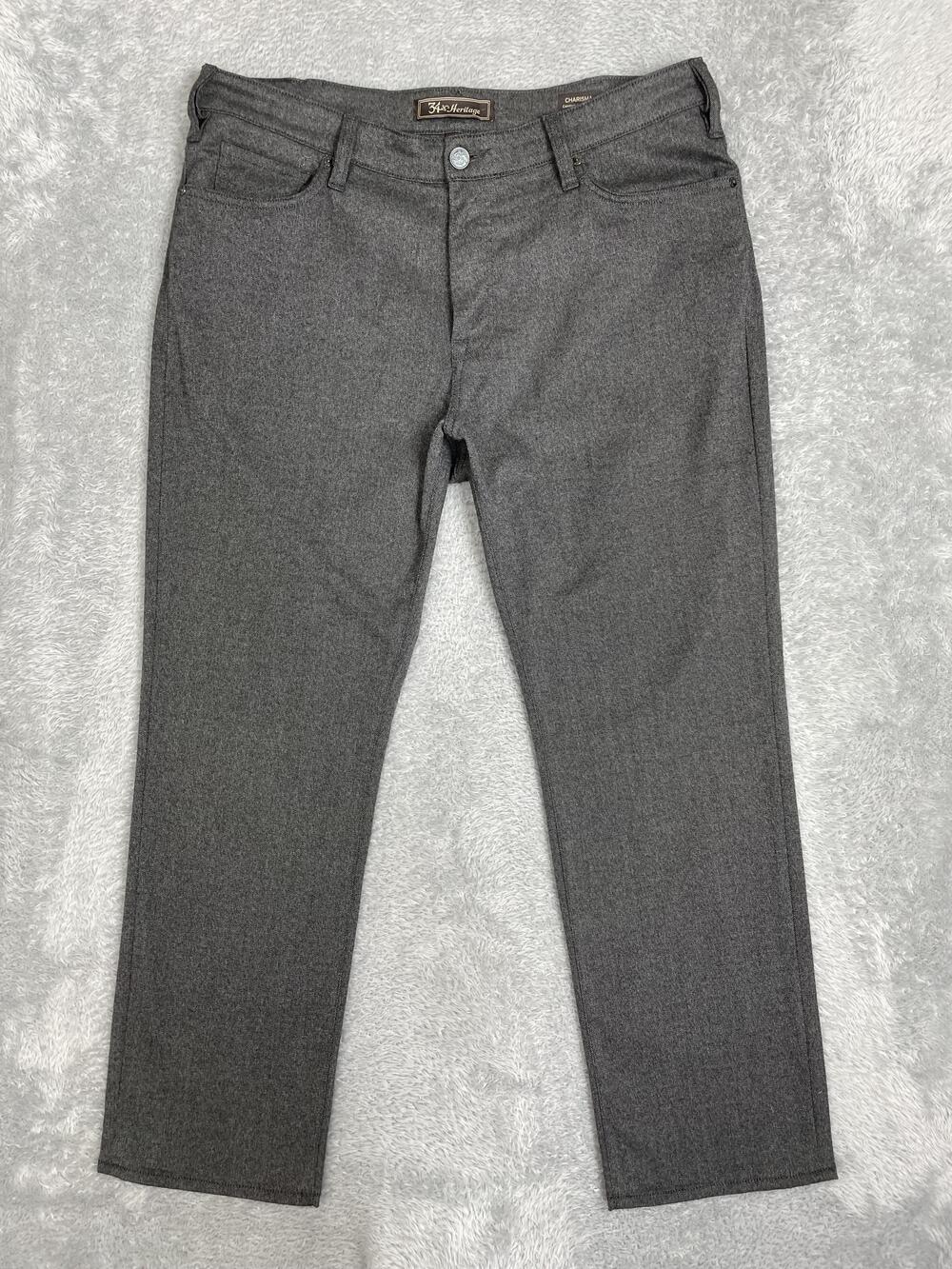 34 Heritage Charisma Jeans Mens 40x30 Gray Straight Stretch Denim Charcoal